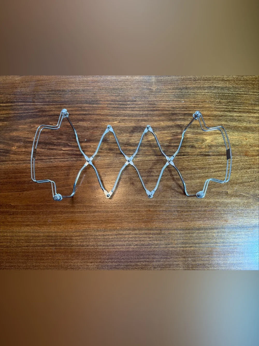 Vintage Silver Expandable Dish Holder  - Silver Color